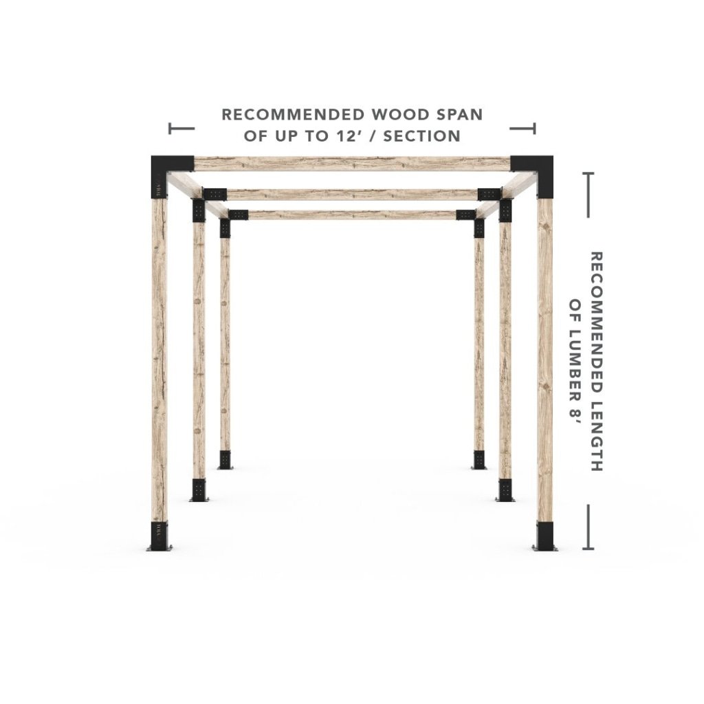 Any Size Double Pergola Kit for 4x4 Wood Posts