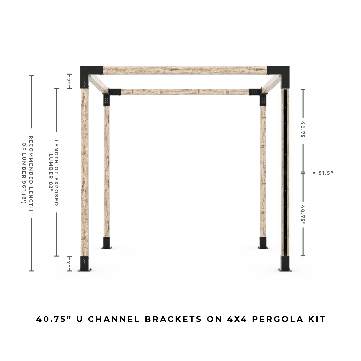 U Channel Privacy Wall Kit for 4x4 Wood Posts