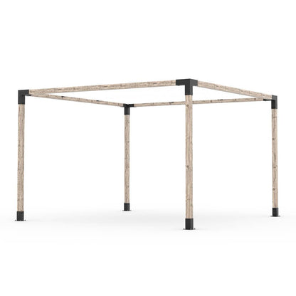 Pergola Kit With Shade Sail For 4X4 Wood Posts _12x12_white