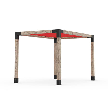 Pergola Kit With Shade Sail For 6x6 Wood Posts _8x12_crimson
