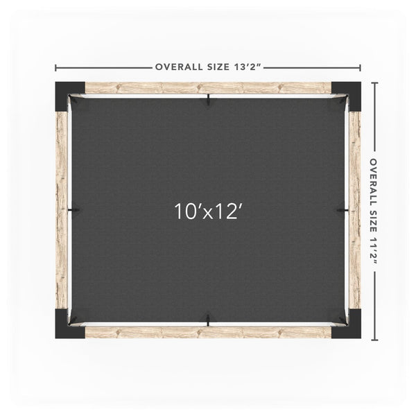 Pergola Kit with Post Wall for 6x6 Wood Posts _10x12_graphite _10x12_crimson _10x12_denim _10x12_white
