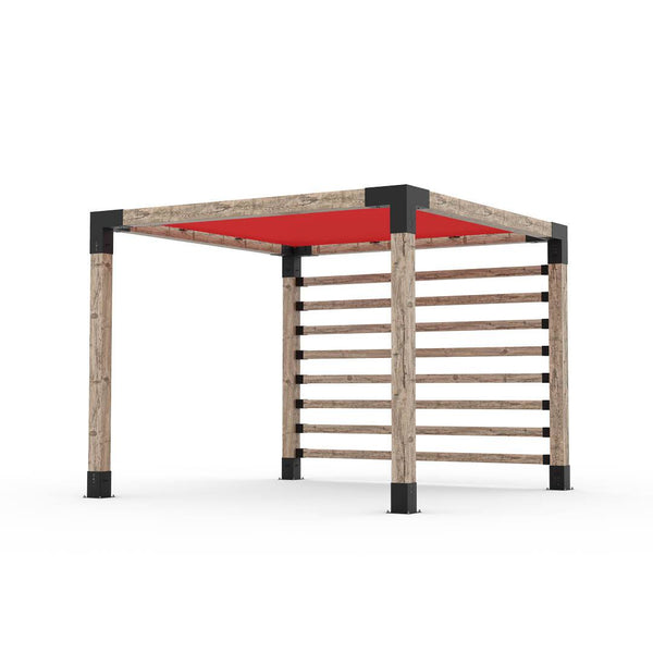 Pergola Kit with Post Wall for 6x6 Wood Posts _10x10_crimson