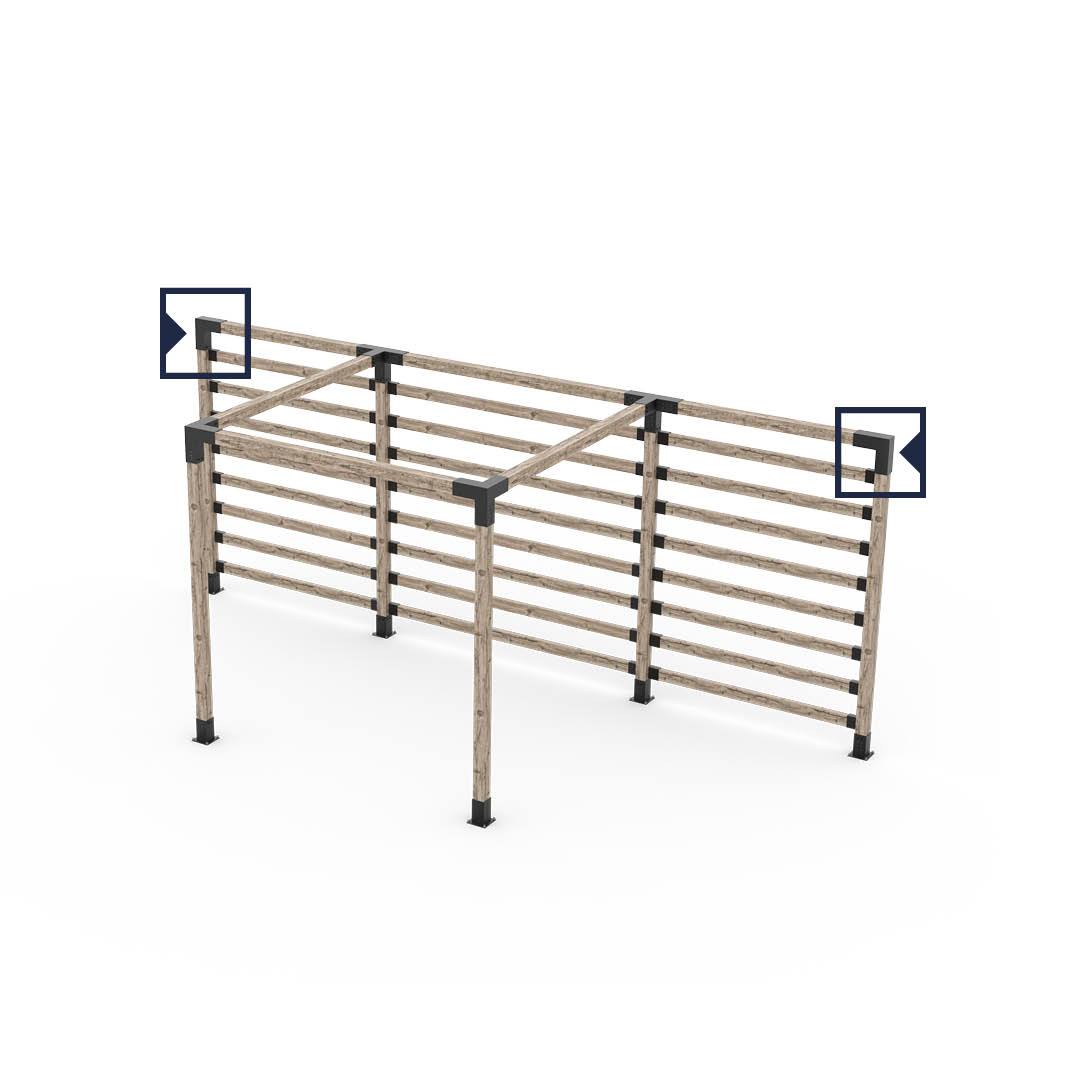 DUO L Bracket for 4x4 Wood Posts | 1 Pack 