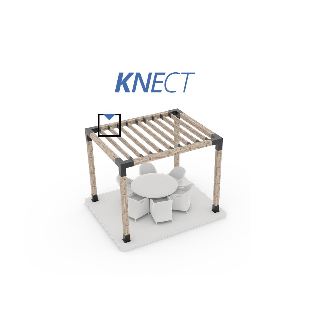 KNECT Pergola Top Rafter Bracket For 2x6 Wood Posts | 8 Pack
