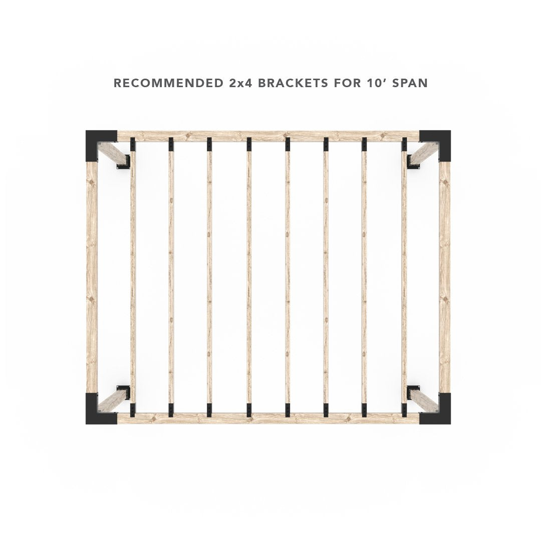 Pergola Kit for 4x4 Wood Posts with KNECT 2x4 Top Rafter Brackets