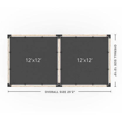 Toja Grid Double Pergola _12x24_graphite _12x24_crimson _12x24_denim _12x24_white
