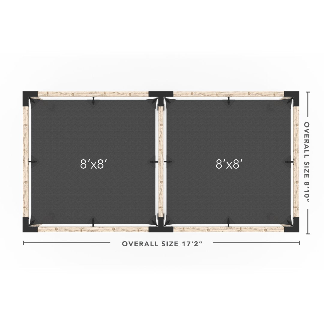 Toja Grid Double Pergola _8x16_graphite _8x16_crimson _8x16_denim _8x16_white