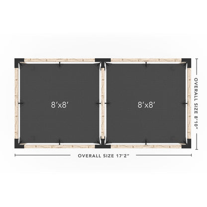 Toja Grid Double Pergola _8x16_graphite _8x16_crimson _8x16_denim _8x16_white