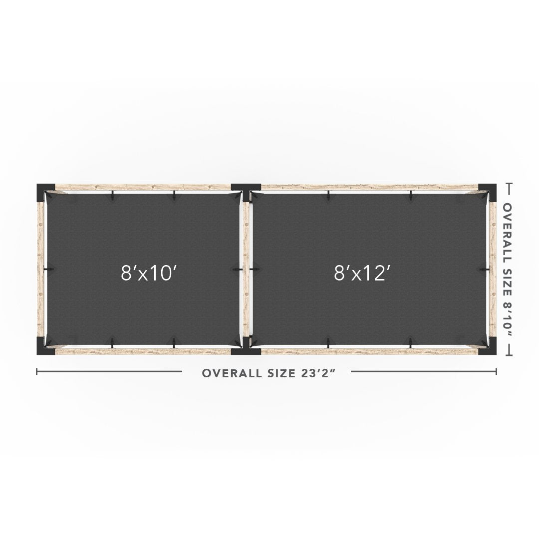 Toja Grid Double Pergola _8x22_graphite _8x22_crimson _8x22_denim _8x22_white