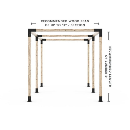 Any Size Double Pergola Kit for 4x4 Wood Posts
