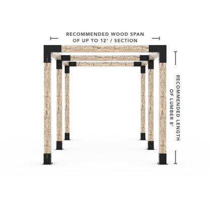 Any Size Double Pergola Kit for 6x6 Wood Posts