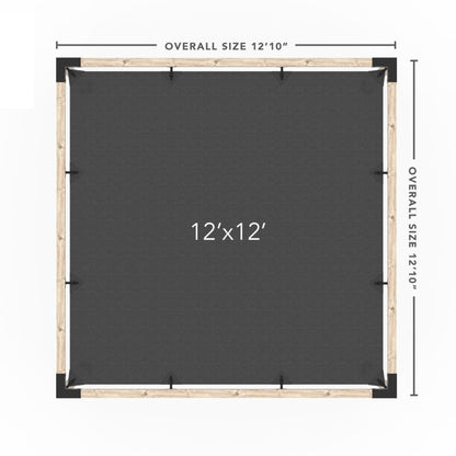 Pergola Kit With Shade Sail For 4X4 Wood Posts _12x12_graphite _12x12_crimson _12x12_denim _12x12_white