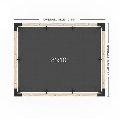 Pergola Kit With Shade Sail For 4X4 Wood Posts _8x10_graphite _8x10_crimson _8x10_denim _8x10_white