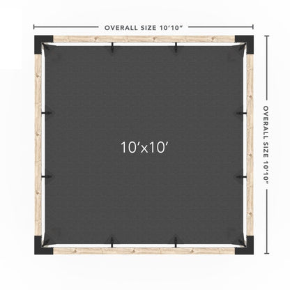 Pergola Kit With Shade Sail For 4X4 Wood Posts _10x10_graphite _10x10_crimson _10x10_denim _10x10_white