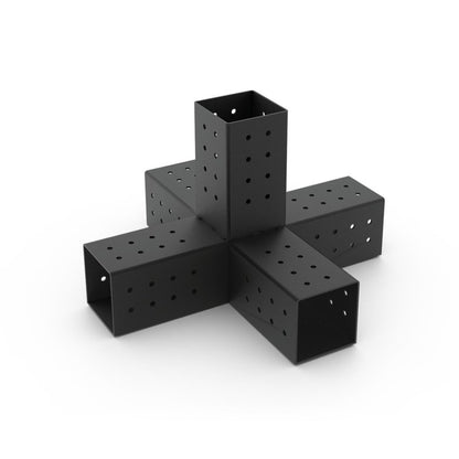 Quint 5 Arm Pergola Structure Expansion Bracket With Solo For 4X4 Wood Posts Metal Part