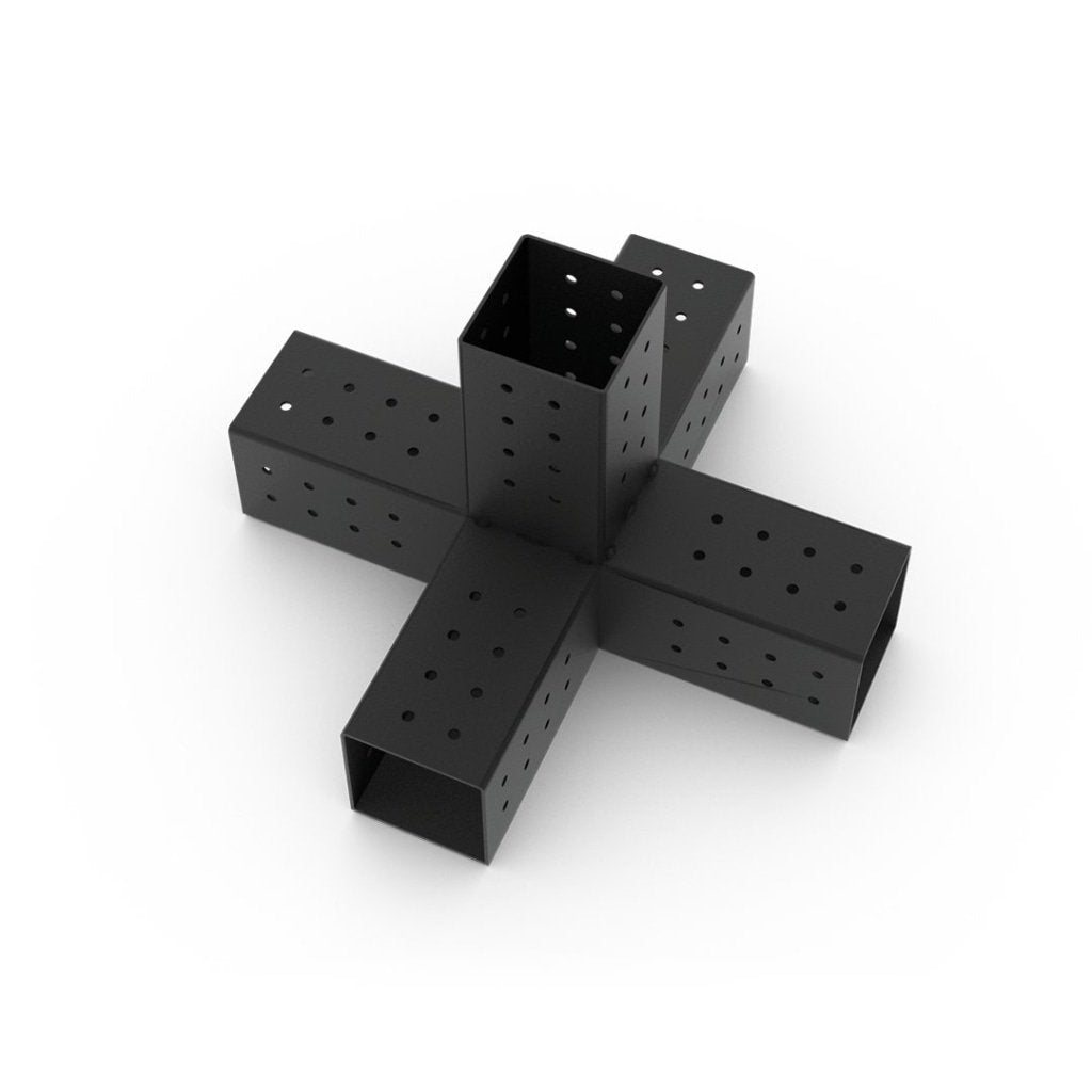 Quint 5 Arm Pergola Structure Expansion Bracket With Solo For 4X4 Wood Posts Metal Part