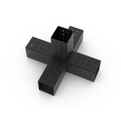 Quint 5 Arm Pergola Structure Expansion Bracket With Solo For 4X4 Wood Posts Metal Part