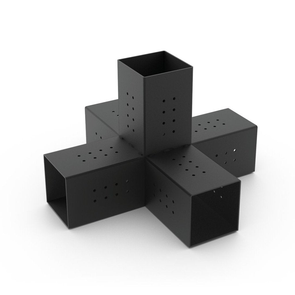 Quint 5 Arm Pergola Structure Expansion Bracket With Solo For 6X6 Wood Posts Metal Part