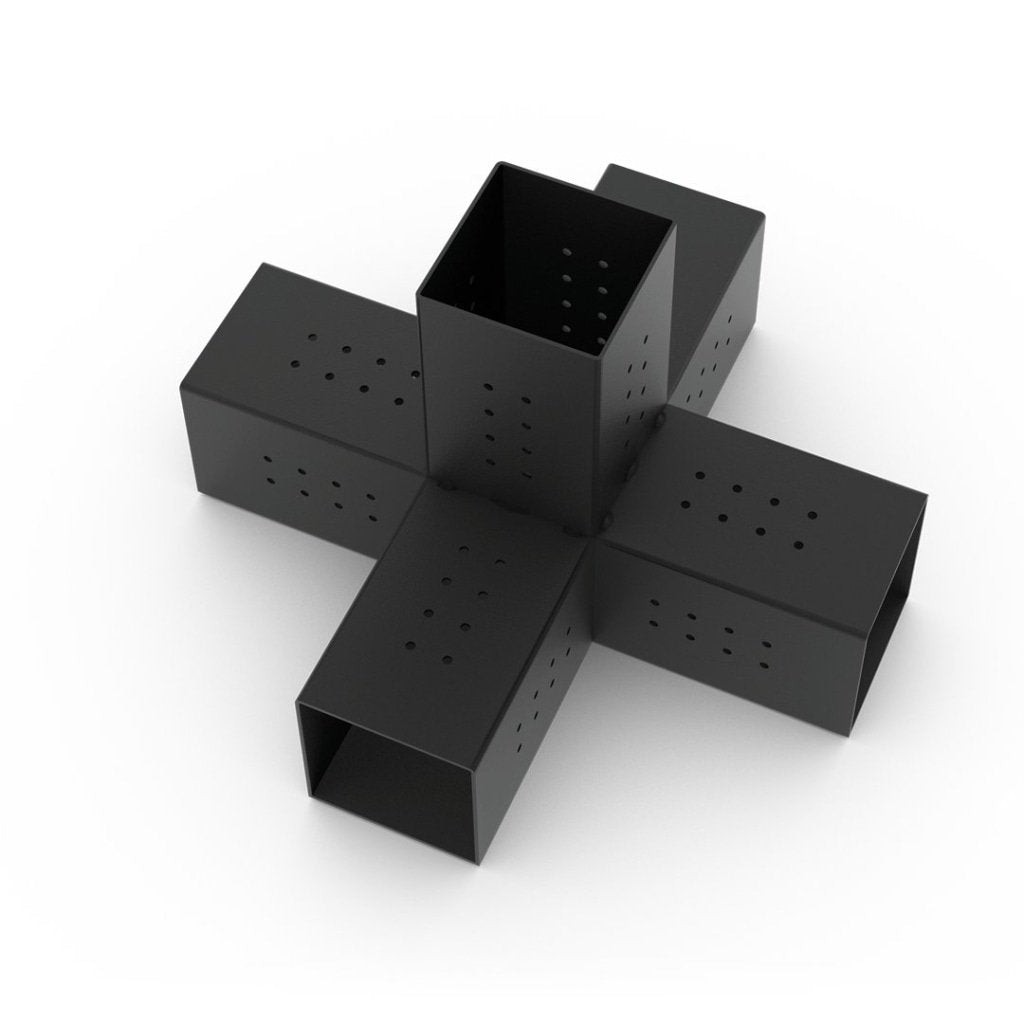 Quint 5 Arm Pergola Structure Expansion Bracket With Solo For 6X6 Wood Posts Metal Part