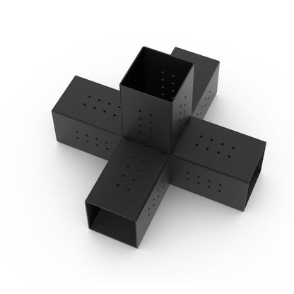 Quint 5 Arm Pergola Structure Expansion Bracket With Solo For 6X6 Wood Posts Metal Part
