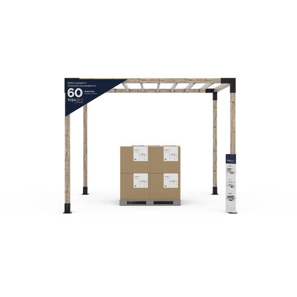 Any Size Pergola Kit in a Box for 4x4 Wood Posts with KNECT 2x4 Rafter Brackets Pallet Program