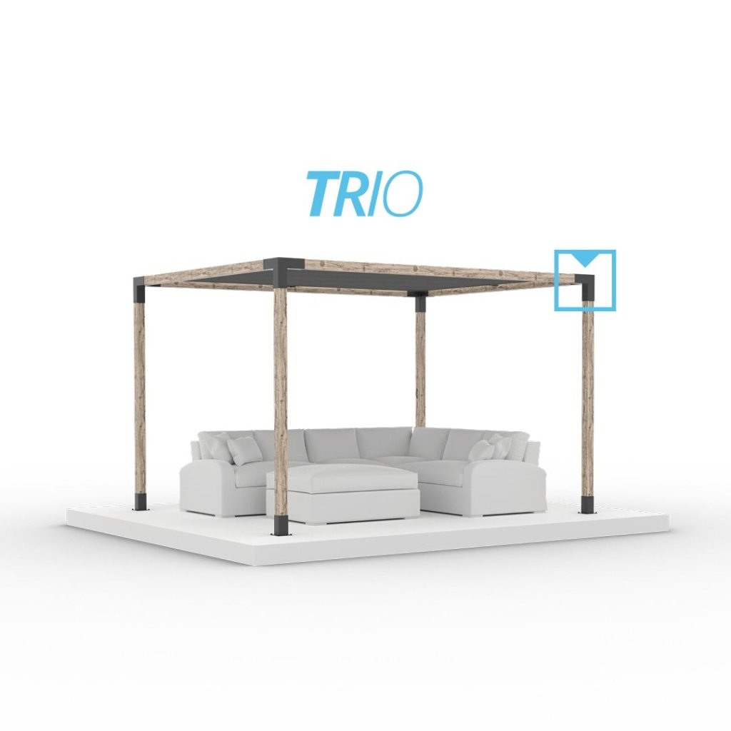 Trio 3 Arm Pergola Corner Bracket For 4X4 Wood Posts | 2 Pack Metal Part