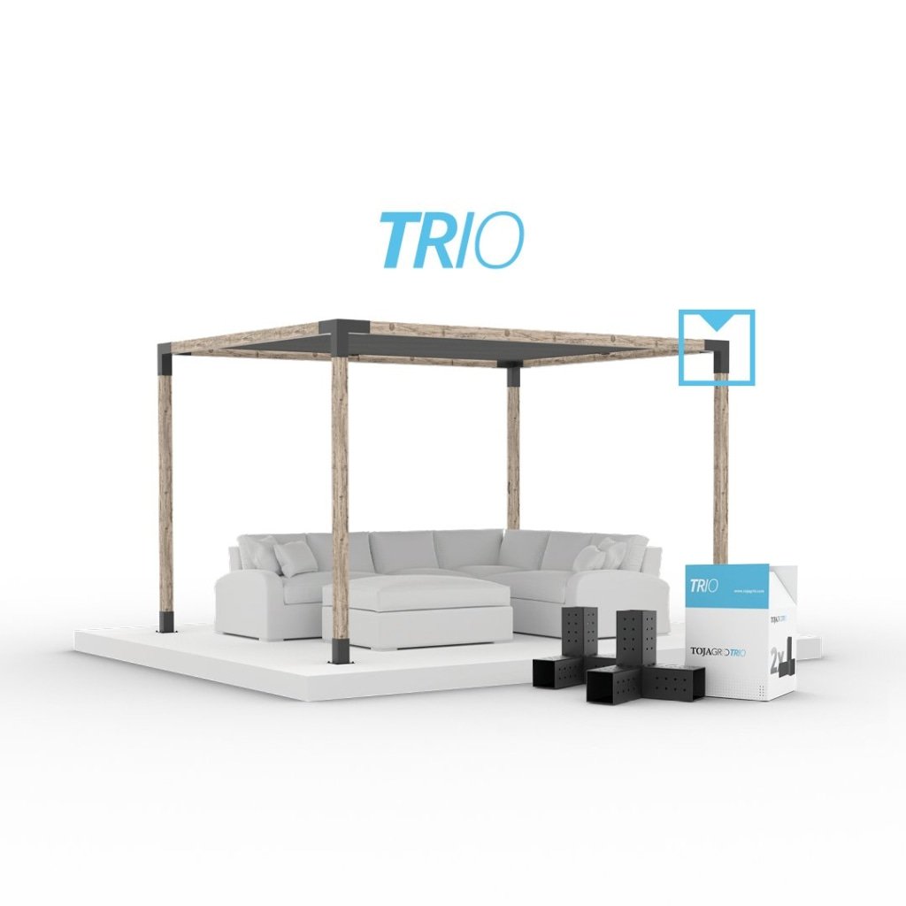 Trio 3 Arm Pergola Corner Bracket For 4X4 Wood Posts | 2 Pack Metal Part